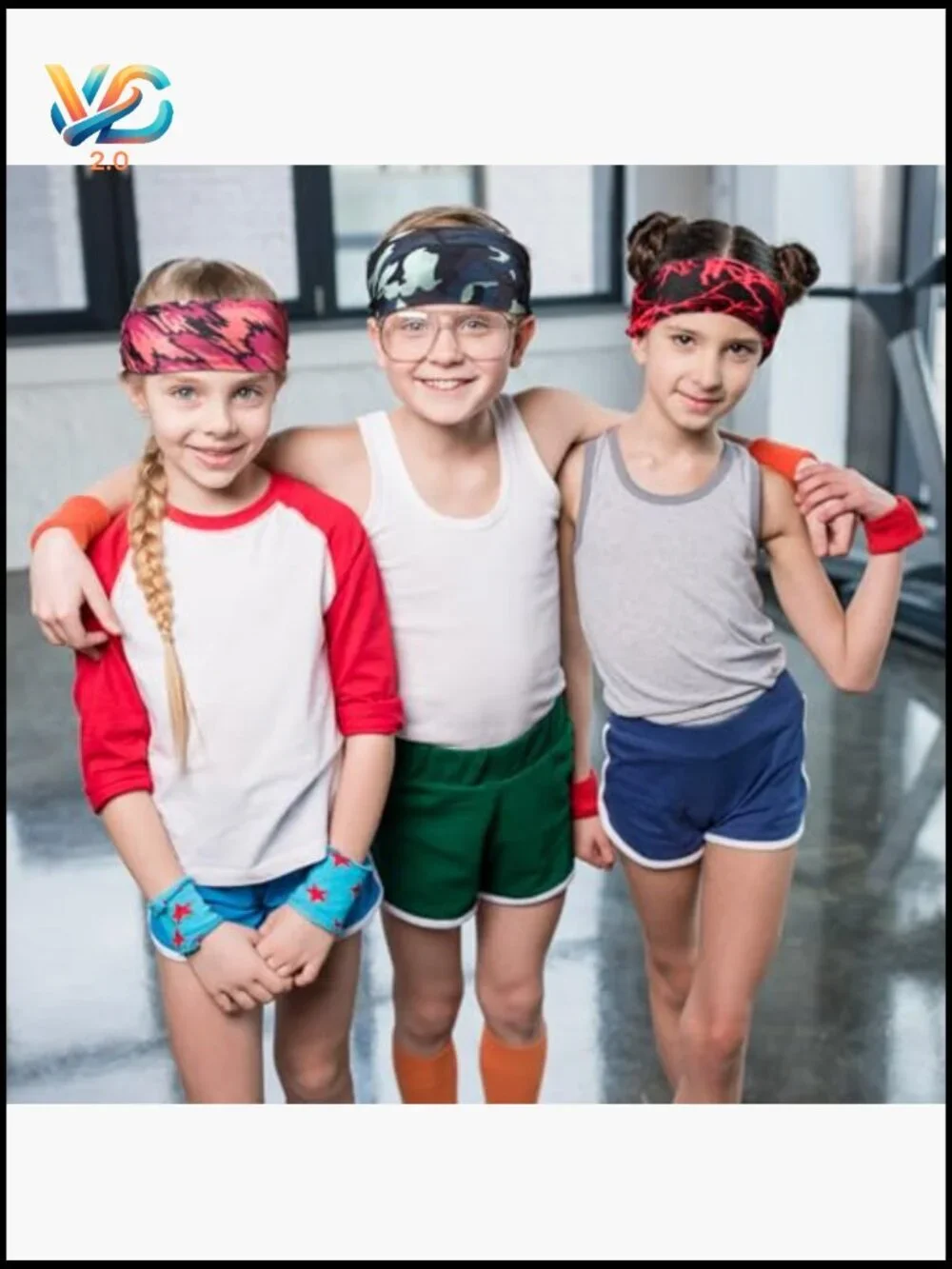 8 Pack Boys Athletic Headbands Sweatband Kids Sports Wicking Breathable Elastic
